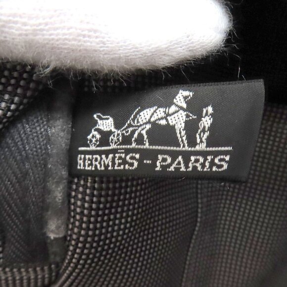 HERMES Air Line GM Handbag Canvas Black - Picture 6 of 11